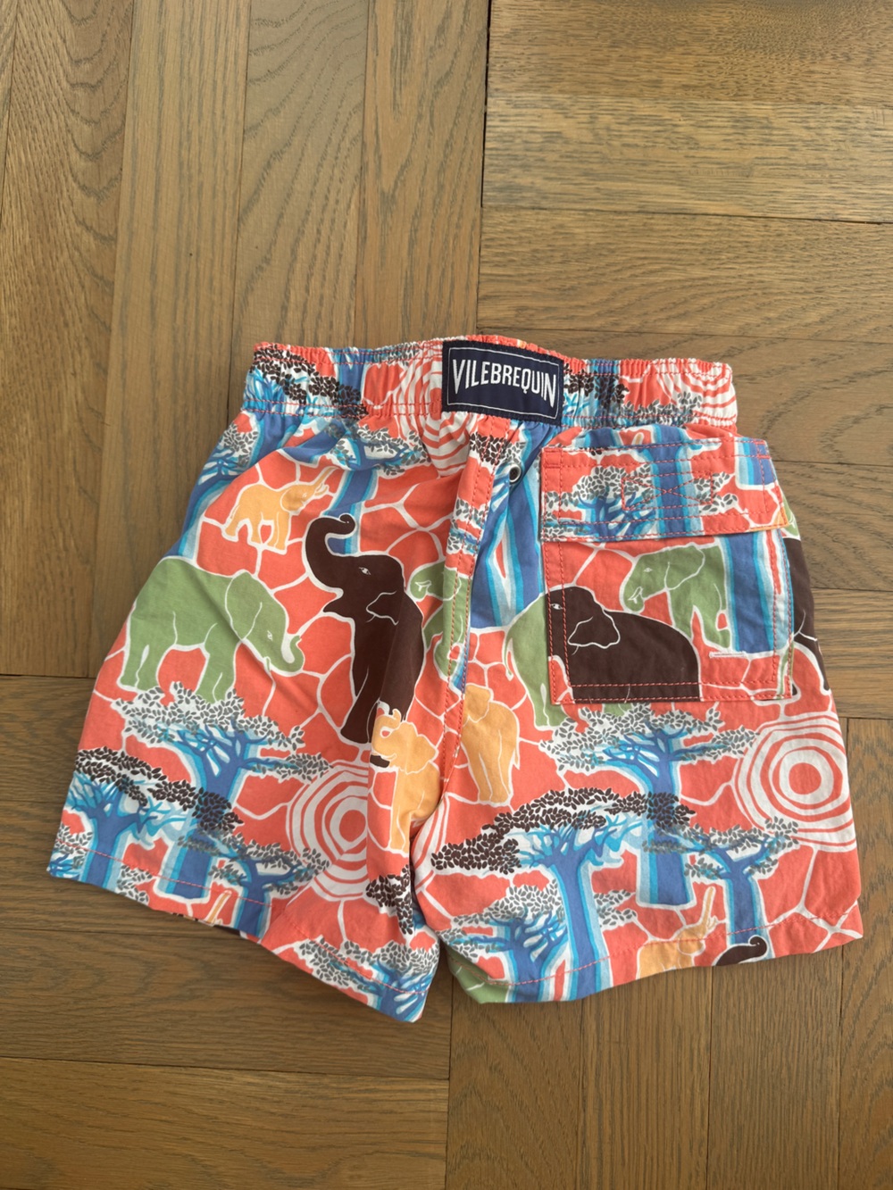 Vilebrequin Coral Kids Elephant Print Swim Shorts